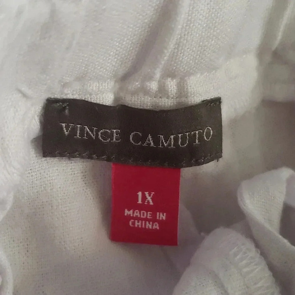 Boho Linen 1XL Lagenlook Coastal White Wide Leg Pockets Drawstring Slip-On New - Picture 6 of 6